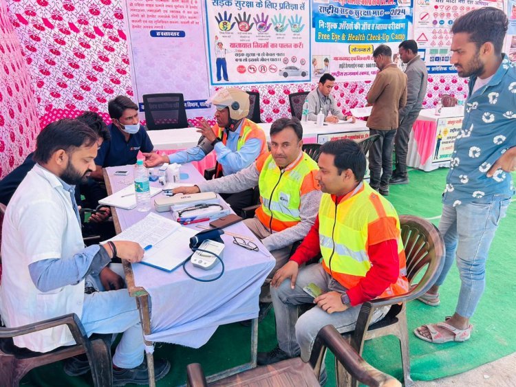 पाली सड़क सुरक्षा निशुल्क स्वस्थ्य शिविर का आयोजन