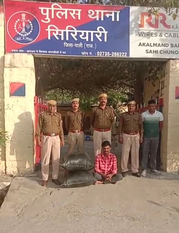 पुलिस ने अवैध डोडा पोस्त के साथ एक वाहन एक आरोपी को किया गिरफ्तार।