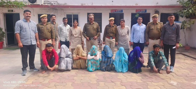 महिलाओ के साथ हुई चैन लूट की वारदातो का पुलिस ने पर्दाफाश कर 6महीला ,2 अभियुक्तो को किया गिरफ्तार
