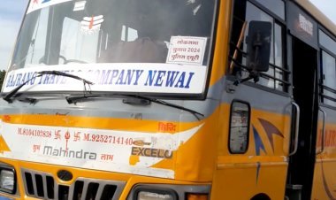 दुसरे चरण के लिए चुनाव ड्यूटी पर दौसा से टोंक जा रहे होमगार्ड कर्मियों की बस का टायर फटा