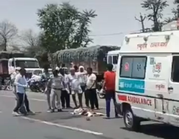 नेशनल हाईवे 21 पर युवक की ट्रेलर के कुचलने से मौत परिजनों ने थाने पहुंचकर लगाया हत्या का आरोप