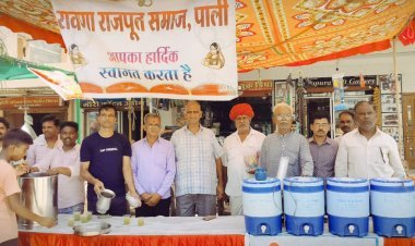 रावणा राजपूत समाज ने कि जल सेवा कि व्यवस्था