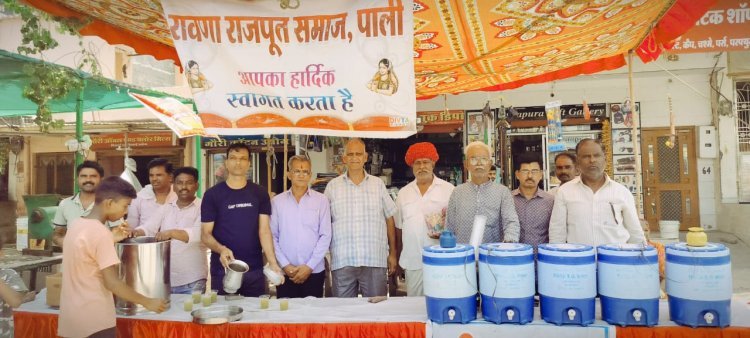 रावणा राजपूत समाज ने कि जल सेवा कि व्यवस्था