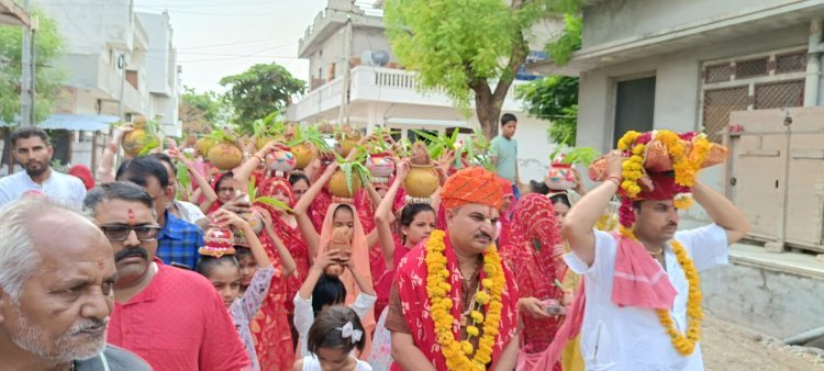 श्रीराम कथा का पहला दिन राजेंद्र नगर में निकाली शोभायात्रा