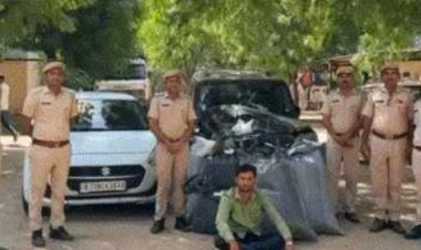 डोडा पोस्त से भरी कार पेड़ से टकराई   