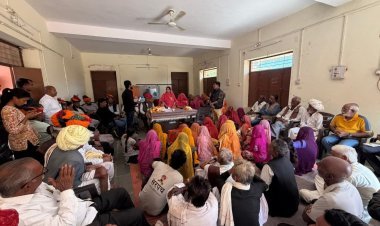 सोजत क्षेत्र के खारिया सोडा में सुशासन रथ पहुंचने पर किया भव्य स्वागत 