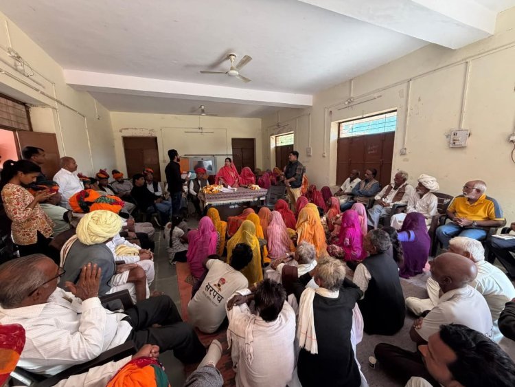 सोजत क्षेत्र के खारिया सोडा में सुशासन रथ पहुंचने पर किया भव्य स्वागत 