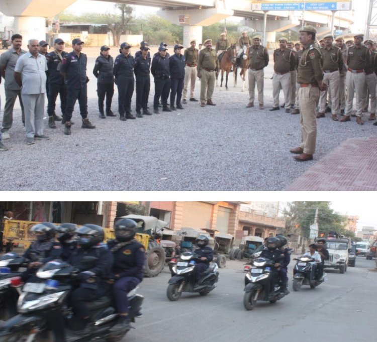 पुलिस ने निकला रूट मार्च