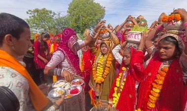 सवराड़ में कलश यात्रा के साथ चैत्र नवरात्रा स्थापित