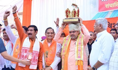 सीएम भजनलाल शर्मा रामनवमी शोभायात्रा में हुए शामिल