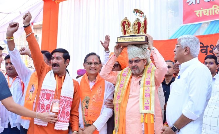 सीएम भजनलाल शर्मा रामनवमी शोभायात्रा में हुए शामिल