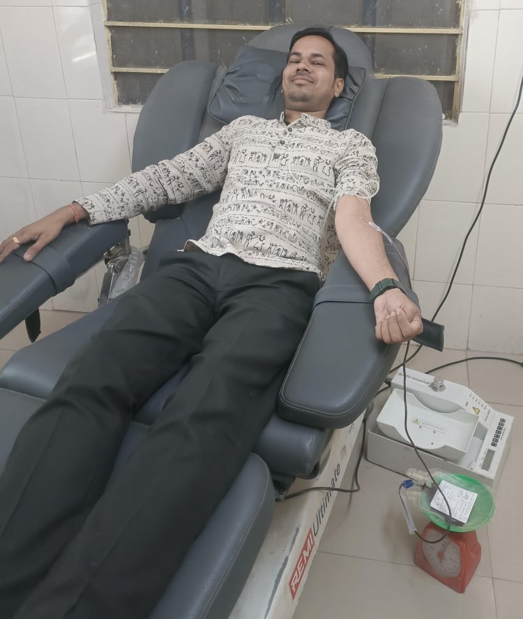 अंकित अग्रवाल ने 22 वी बार किया रक्तदान 