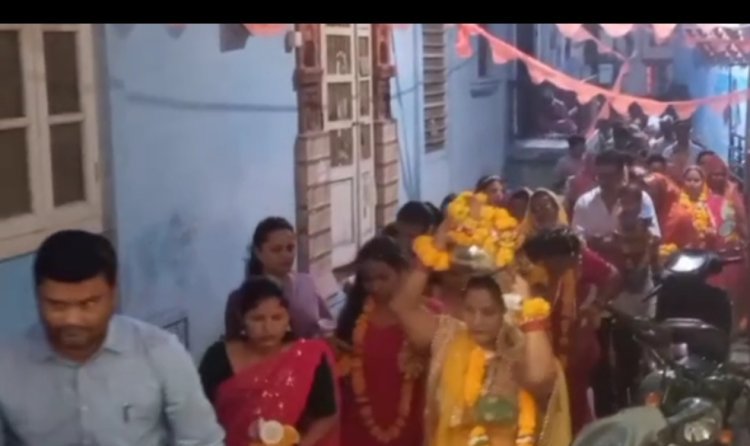 कोटेश्वर महादेव मंदिर प्राण प्रतिष्ठा के तहत निकली कलश यात्रा