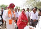 जिला प्रभारी मंत्री झाबर सिंह खर्रा  ने सोजत के पांचुन्दा खुर्द में  अभियान में जल संरक्षण का आव्हान , कलश यात्रा , पीपल पौध रोपण व पूजन किया,*
