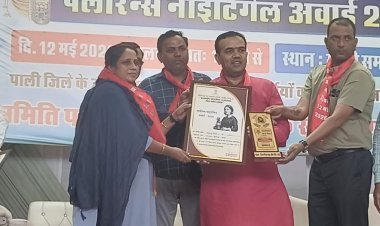 वरिष्ठ नर्सिंग ऑफिसर श्रीमती स्मिता राजन सम्मानित