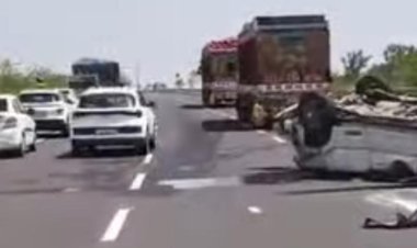 भारतमाला एक्सप्रेस हाईवे पर बड़ा सड़क हादसा, तीन लोगों की मौके पर ही मौत