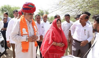 जिला प्रभारी मंत्री झाबर सिंह खर्रा  ने सोजत के पांचुन्दा खुर्द में  अभियान में जल संरक्षण का आव्हान , कलश यात्रा , पीपल पौध रोपण व पूजन किया,*