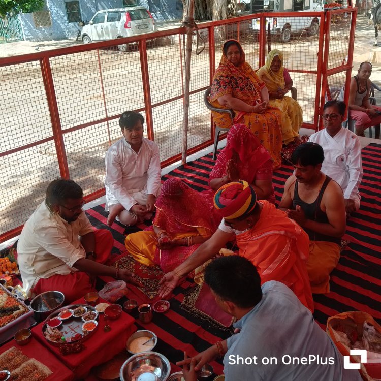 वैदिक मंत्रों से गुंजायमान हुआ गणेश मंदिर परिसर में जलयात्रा शनिवार को