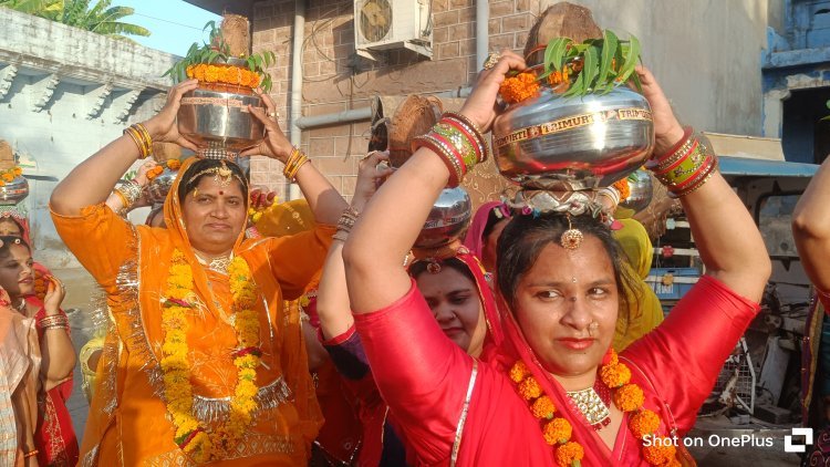 गणेश प्रतिमा प्राण प्रतिष्ठा उत्सव में निकाली जलयात्रा