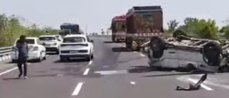 भारतमाला एक्सप्रेस हाईवे पर बड़ा सड़क हादसा, तीन लोगों की मौके पर ही मौत