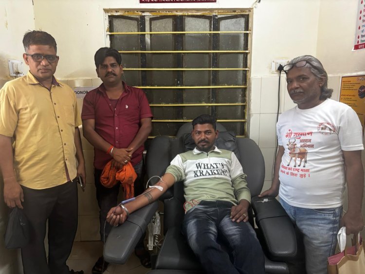 गौपुत्र विक़्रम मेवाडा, नरेद्र चदेल ने किया आपतकालीन मे रक़्त दान 