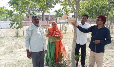 बेज़ुबान पंछियों के लिए लगाए 51 परिंडे, पर्यावरण संरक्षण का दिया संदेश