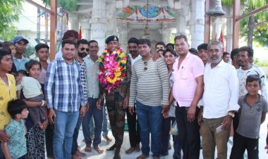 सवराड़ में भारतीय सैनिक मालाराम देवासी का भव्य स्वागत