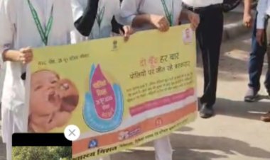 पल्स पोलियो अभियान को लेकर निकाली रैली