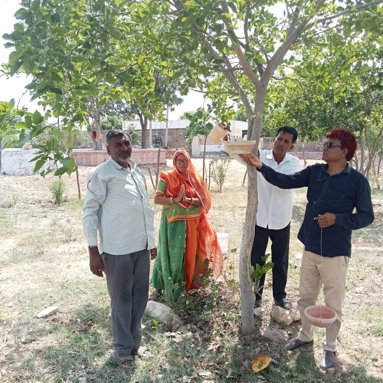 बेज़ुबान पंछियों के लिए लगाए 51 परिंडे, पर्यावरण संरक्षण का दिया संदेश