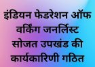 इंडियन फेडरेशन ऑफ वर्किंग जनर्लिस्ट सोजत उपखंड की कार्यकारिणी गठित