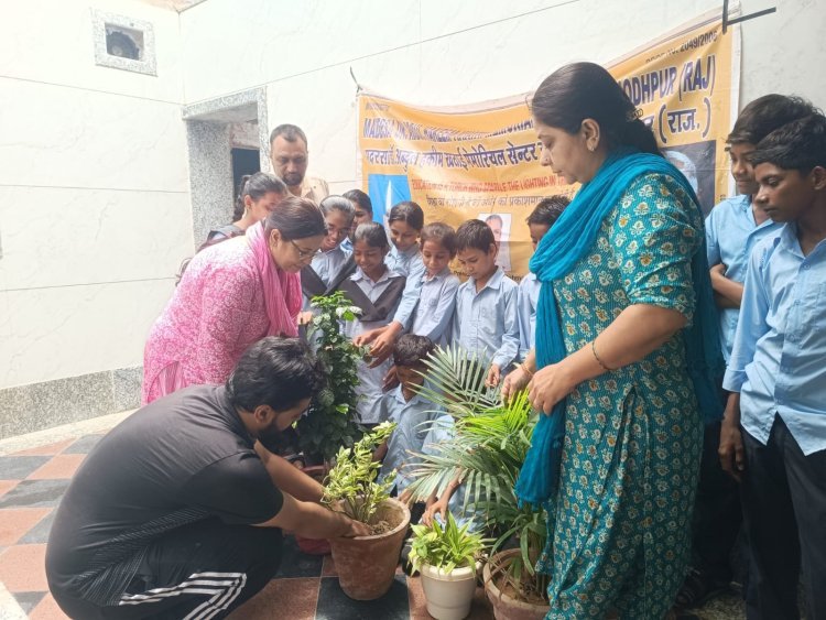 मदरसा डॉ. अब्दुल हकीम ख़ताई मेमोरियल सेंटर में 'हरियालो राजस्थान' अभियान के तहत हुआ वृक्षारोपण
