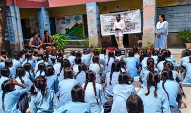 स्वच्छता ही सेवा अभियान के तहत विद्यार्थियों को 4-बिन कचरा पृथक्करण की जानकारी दी