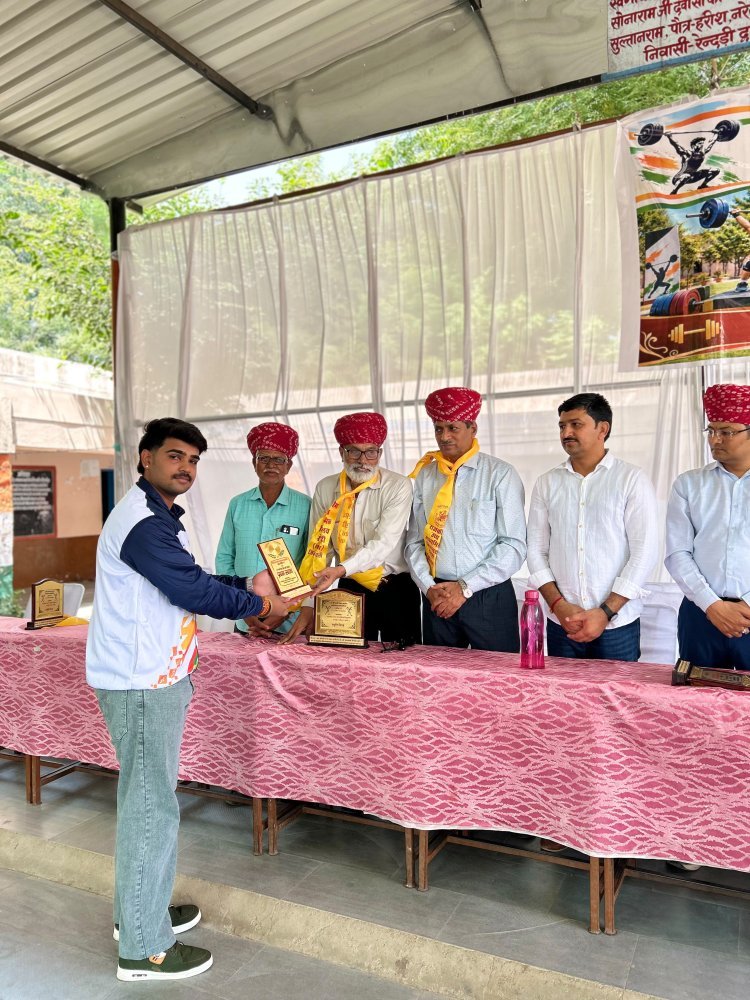 डीपीएस पाली के छात्र मितांशु शर्मा ने वेटलिफ्टिंग में जीता गोल्ड