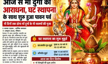 शारदीय नवरात्रि का शुभारंभ आज, घट स्थापना के साथ नौ दिनों तक होगी माँ दुर्गा की आराधना